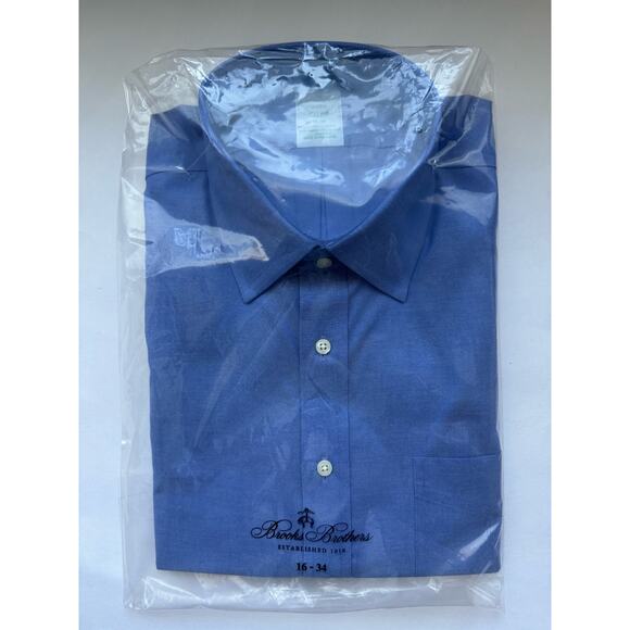 NWT Brooks Brothers Supima Cotton Non-Iron Pinpoint Oxford Ansley Collar Shirt - Picture 5 of 8